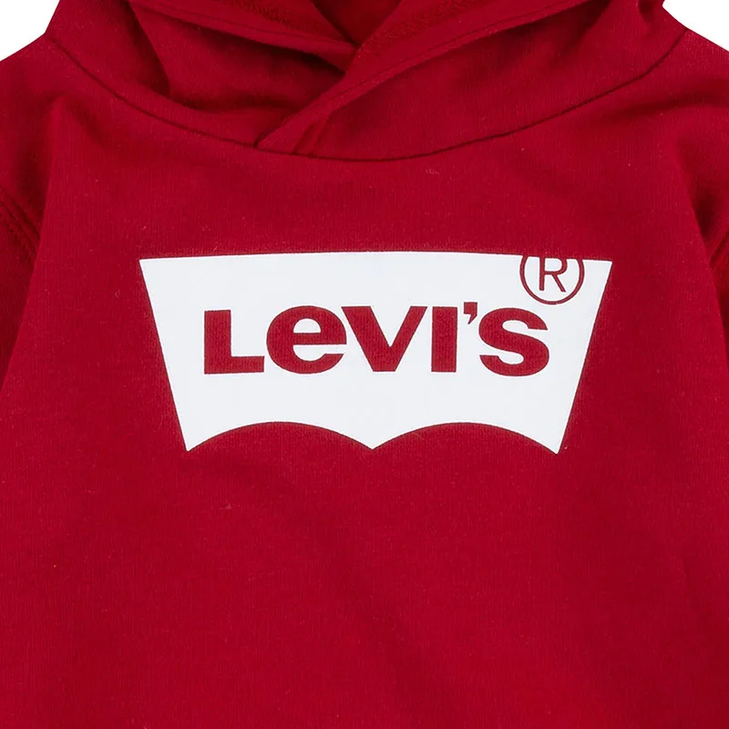 Hoodie Batwing Screenprint - Levis red/ white-1