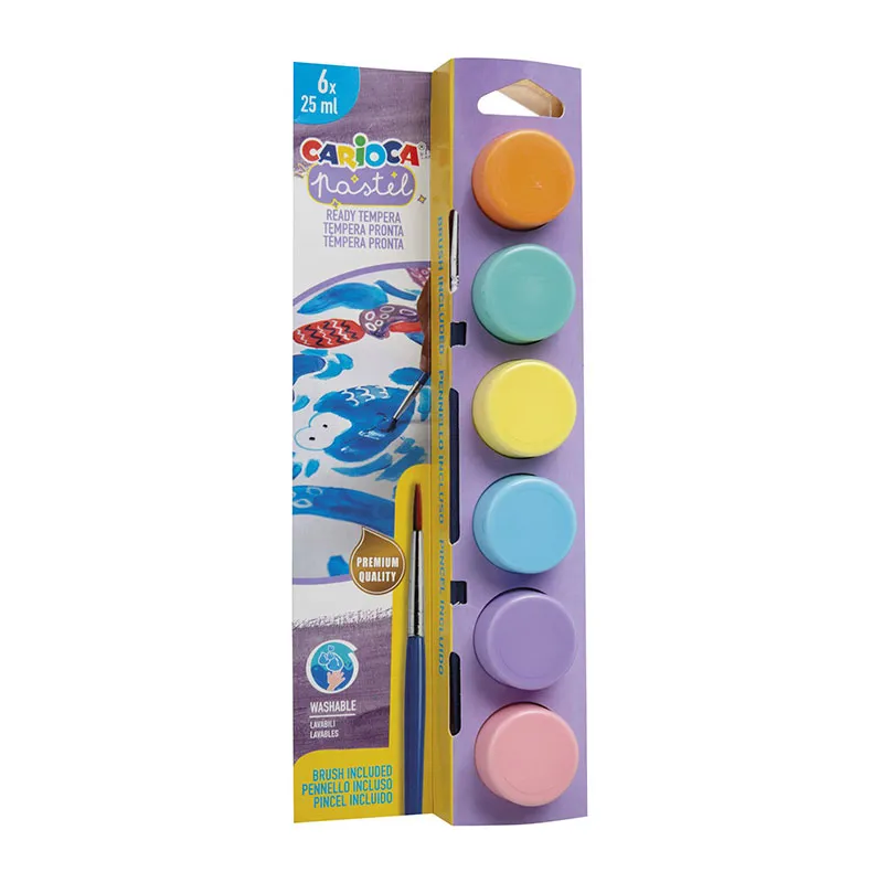Peinture gouache Pastel & Pinceau 25ml - 6pcs-0