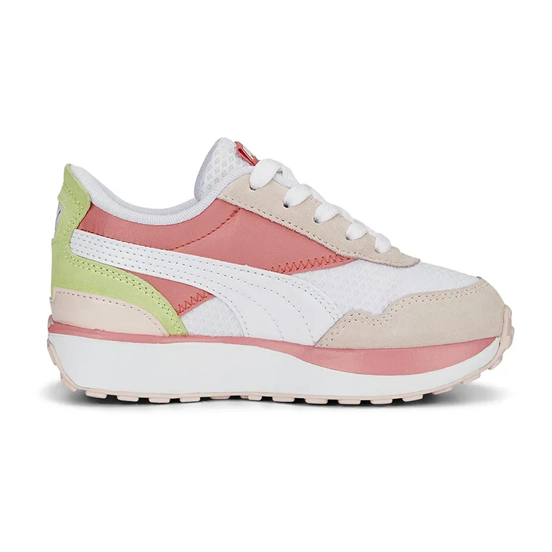 Baskets Fille Cruise Rider Peony - Rose/Blanc/Jaune fluo - PUMA-3