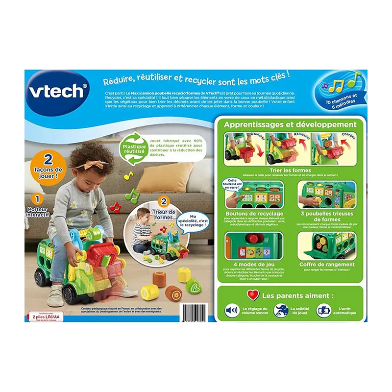 Maxi camion poubelle Recyclo'formes - 18m+-10