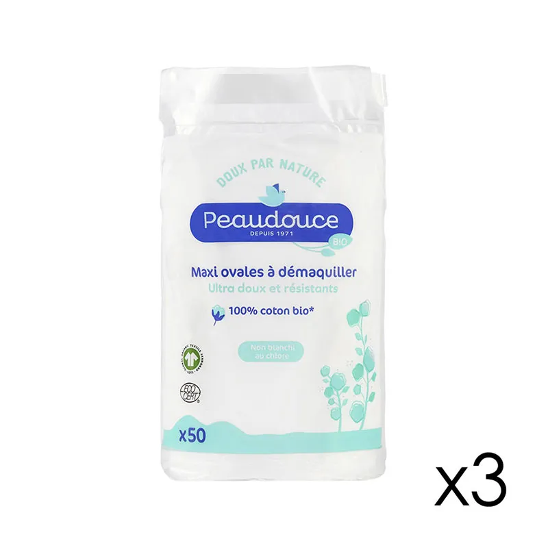 3 Paquets de Cotons à démaquiller BIO Ovale - 3x50-0