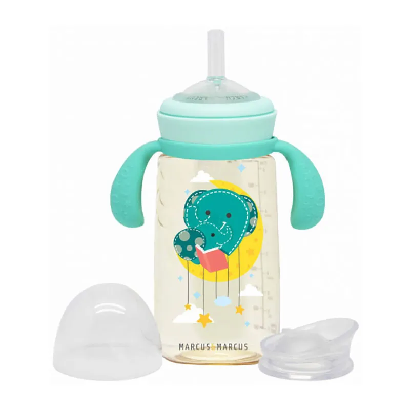 Biberon de transition avec paille et poignées 300ml Ollie - 6m+-0