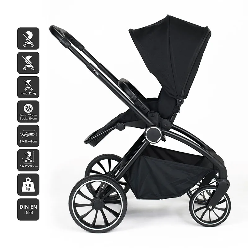 Duo Poussette Compacte Harmony Noir - 0m+-2