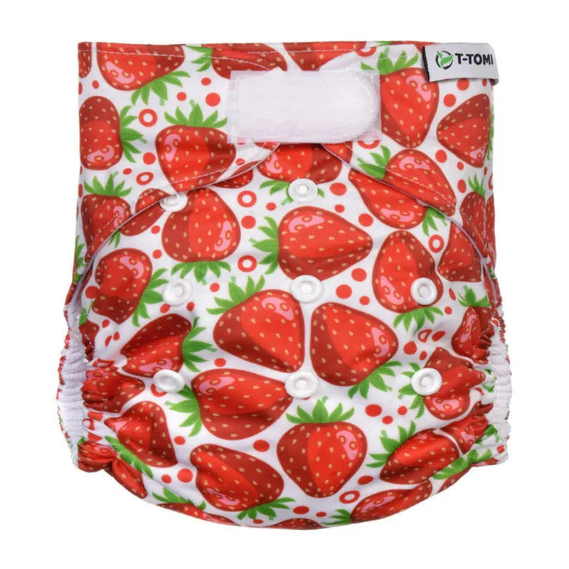 Couche lavable TE1 scratch+ Insert 3-15kg - Fraise-1