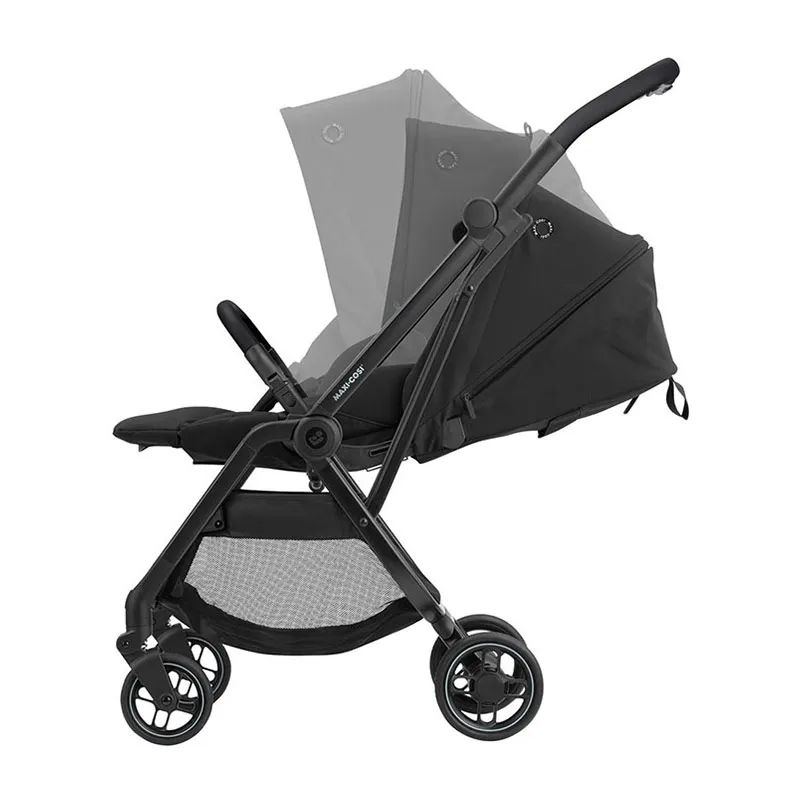 Trio Poussette Compacte Leona + Cosi Cabriofix + Nacelle Oria + Base Isofix + Adaptateurs Noir - 0m+-2