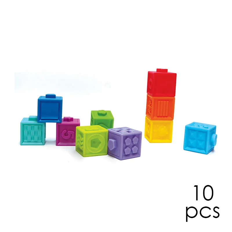 10 Cubes souples texturés - 0m+-0