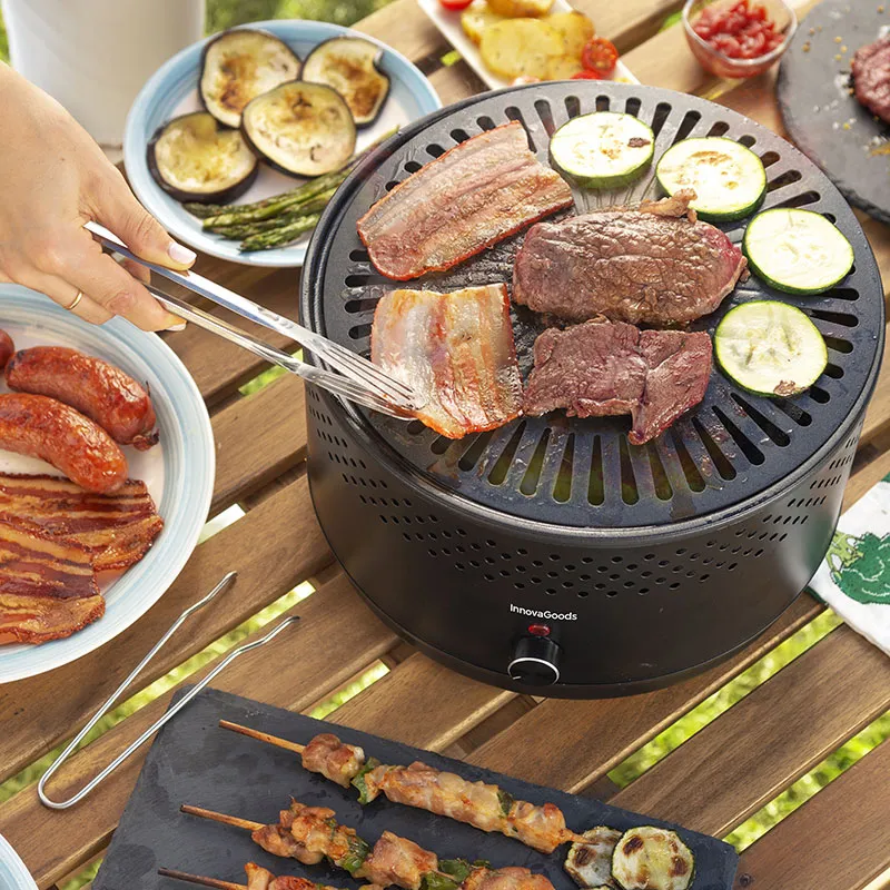 Barbecue 4en1 charbon de Bois sans fumée Portable - ø28,5x18cm-3