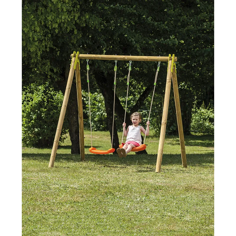 Portique Bois 1,90m 2 Balançoires Cherry - 3+-1