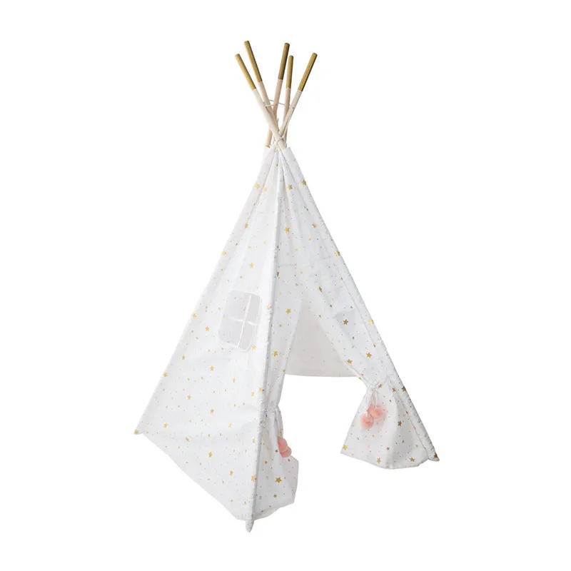 Tipi Déco Blanc/Doré - H.160cm-0