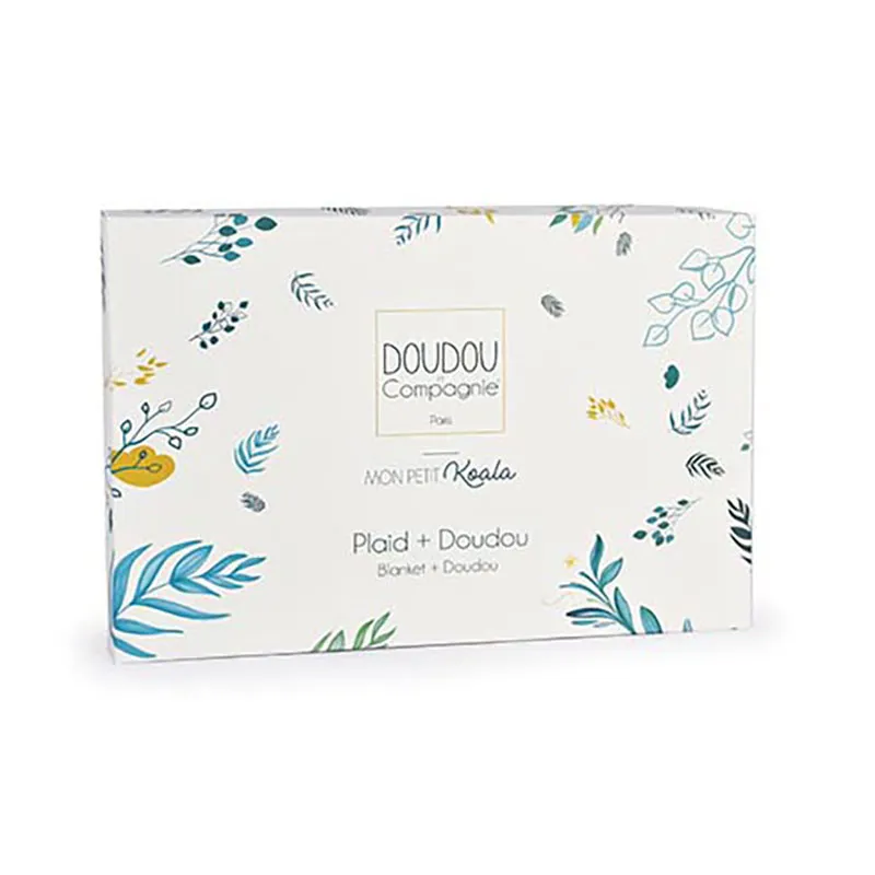 Plaid et Doudou Yoca le Koala Bleu - 100cm-2