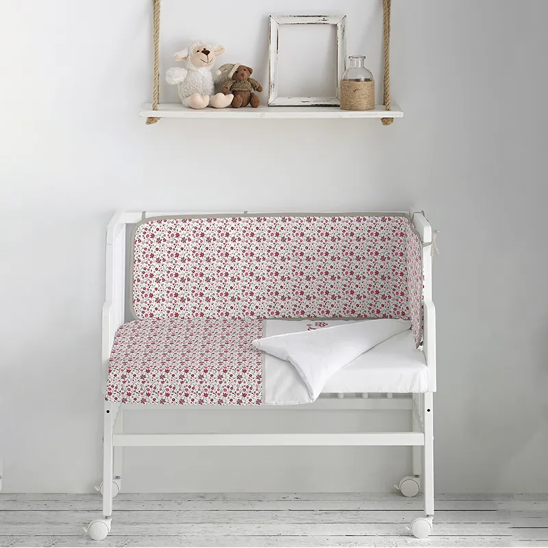 Berceau Cododo + Mat. + T. de lit G. Liberty Rose - 55x85cm-0