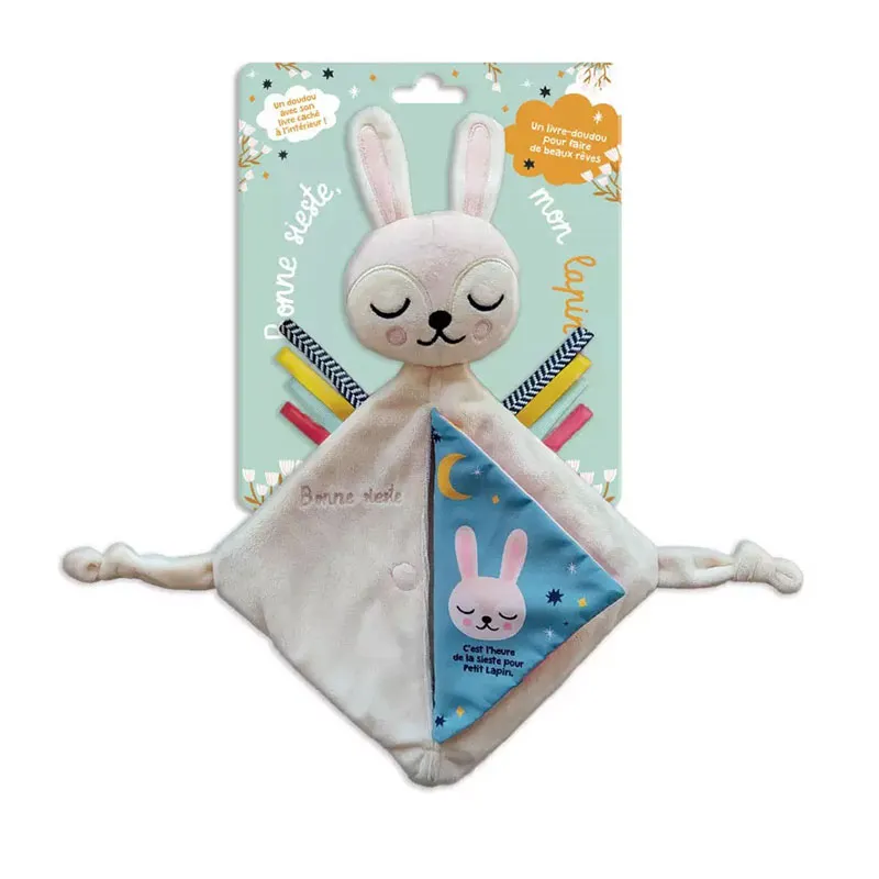 Livre tissu doudou Bonne sieste mon lapin - 12m+-1