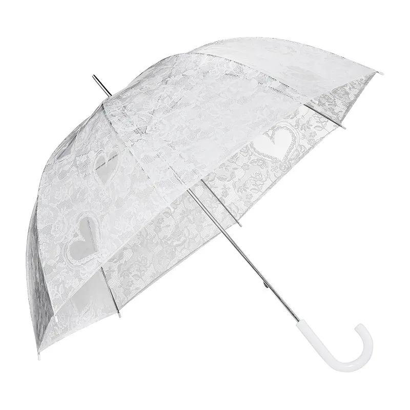 Parapluie droit cloche Design Impliva - Transparent/Blanc-1