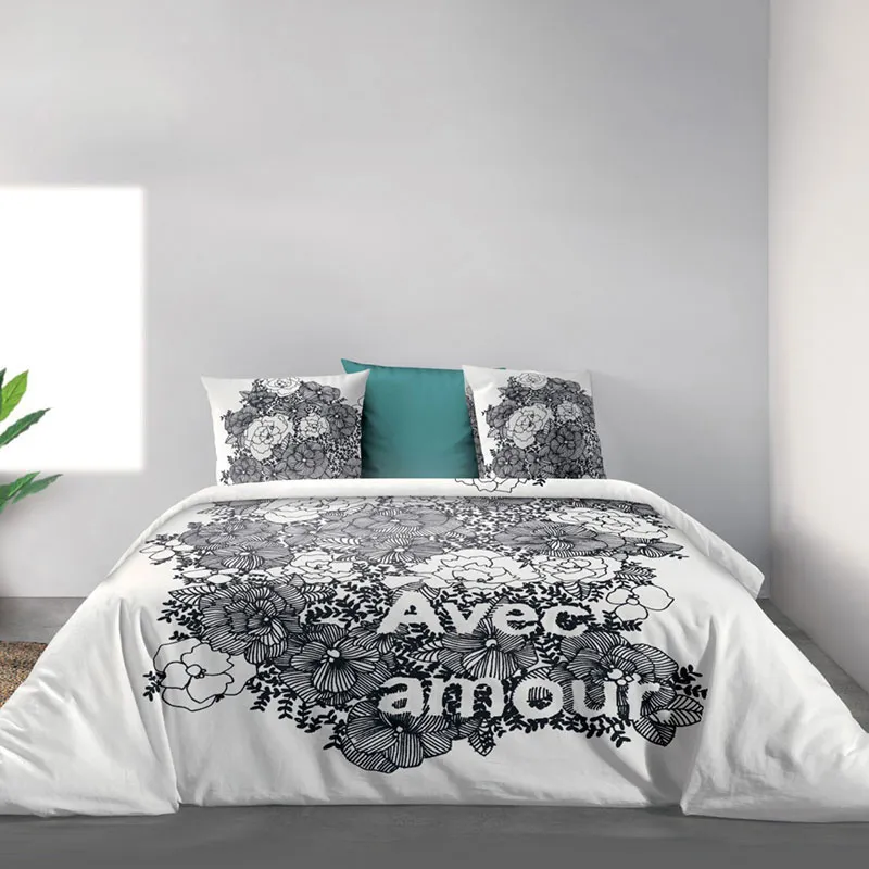 Parure 3pcs Coton BIO Amour Gris-0