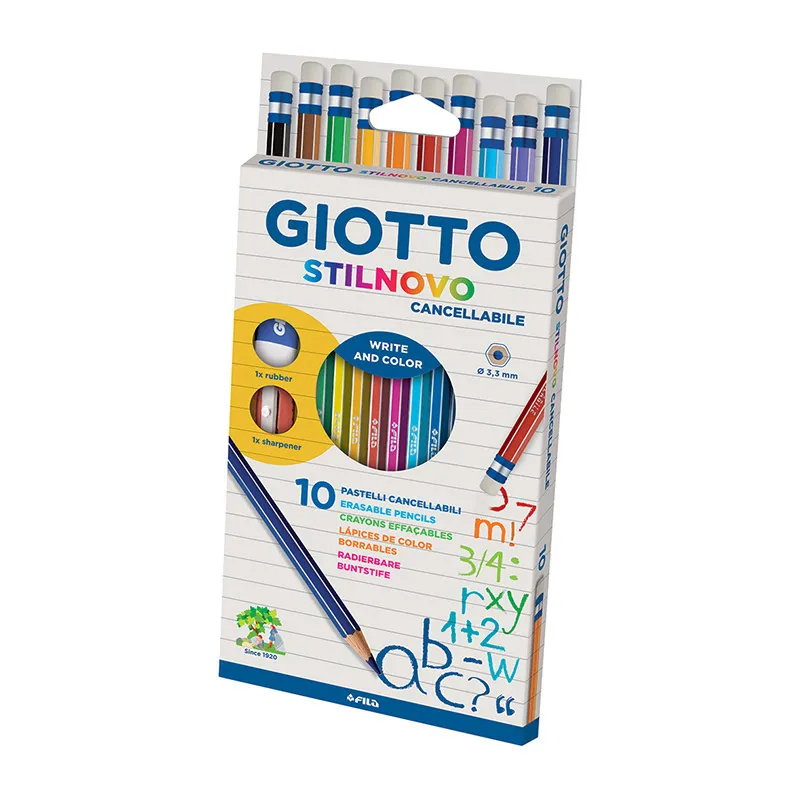 Crayons de couleur Stilnovo effaçables + acces. - 12pcs-1