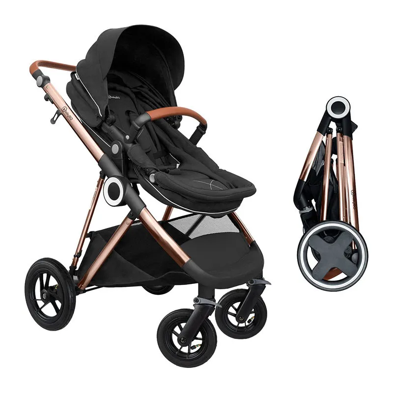 Trio Poussette transformable + Coque Gr.0+ Halime Air Anthracite/Gold - 0m+-3