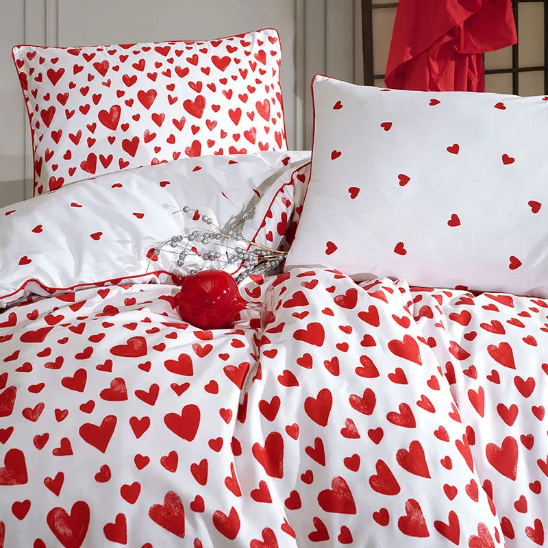 Parure 3pcs Coton Amour Rouge-1