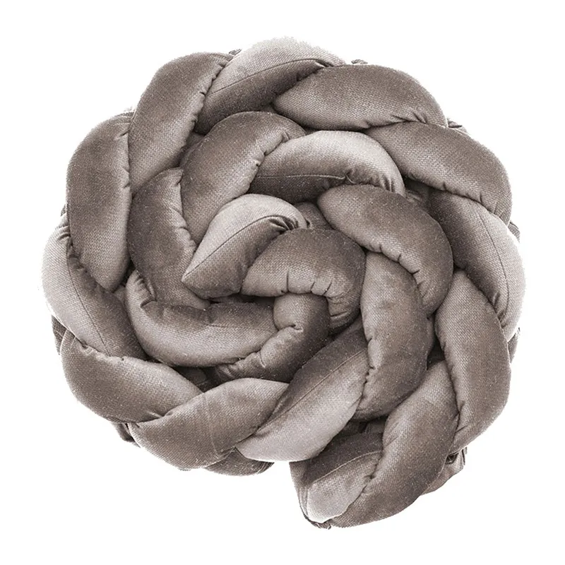 Tour de lit tressé velours Taupe - 230cm-0