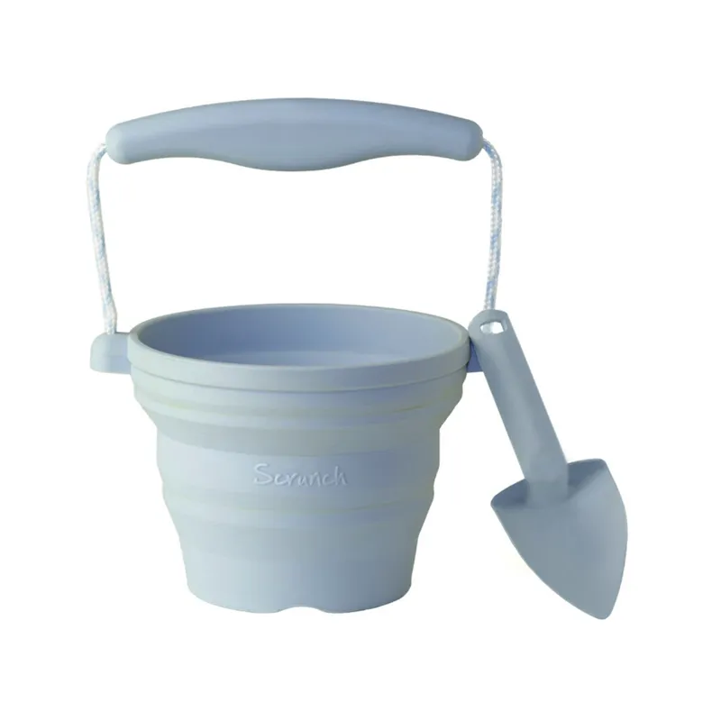 Mini seau en silicone Ø10cm + Mini Pelle Bleu pâle - 12m+-0