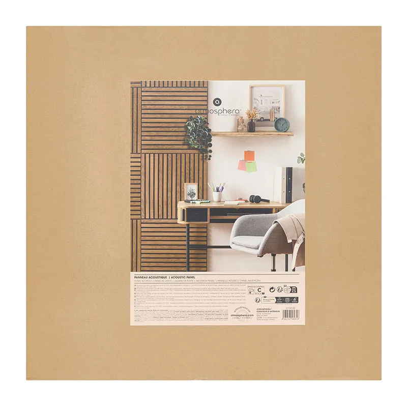 Panneau mural décoratif Colva Bois foncé - 60x60cm-7
