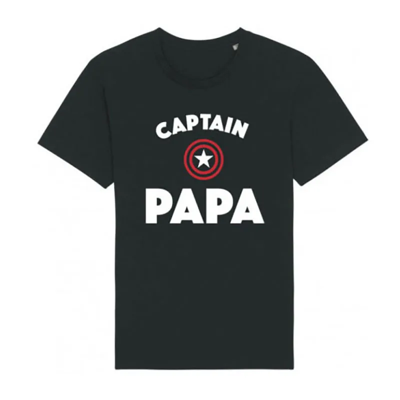 T-shirt Homme Captain papa BIO - Noir-0