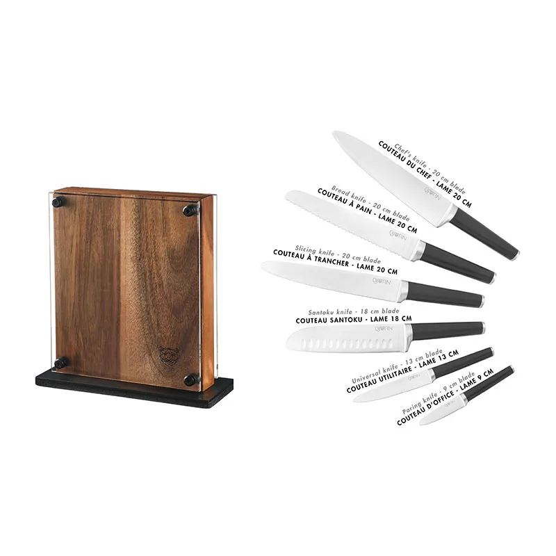 Bloc 6 couteaux de cuisine Jona Rauma - Lame 9/13/18/20cm-2