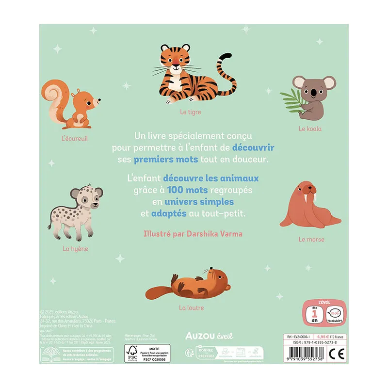 Mes 100 mots pour découvrir les animaux - 12m+-3