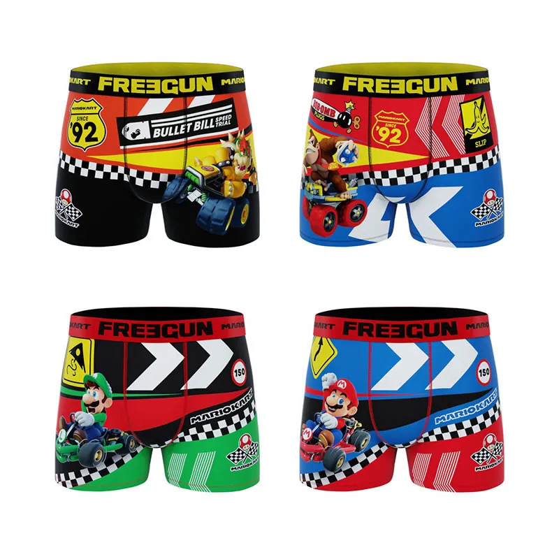 4 Boxers Garçon Super Mario Kart - Jaune/Rouge/Noir/Bleu-1