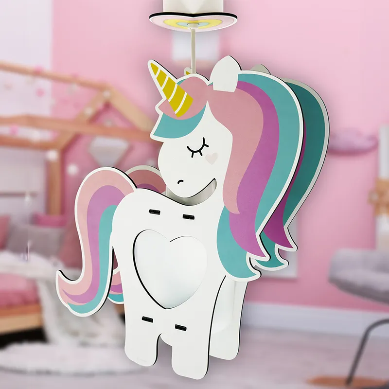 Suspension Licorne Bois - 33x8x36,5cm-1