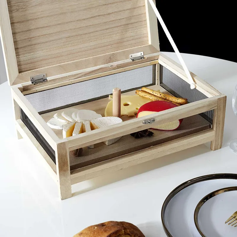 Cave à fromage + plateau & service Bois - 39x15x27cm-1
