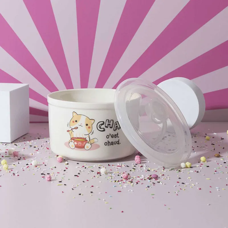 Bol avec couvercle Kawaii Aléat. - ø13cm-1