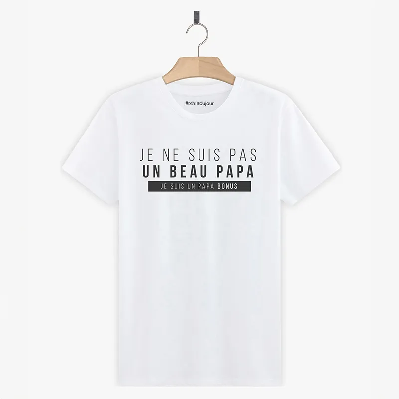 T-shirt Homme BIO Papa bonus - Blanc-0