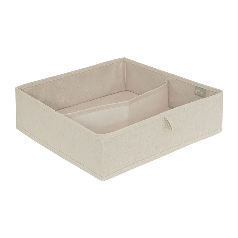 Rangement tiroirs Dressy + 2 compartiments Beige - 36x36cm-0