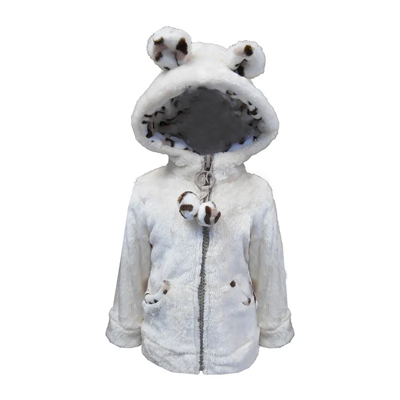 Veste polaire à oreilles Leo Enfant - Blanc cassé-0