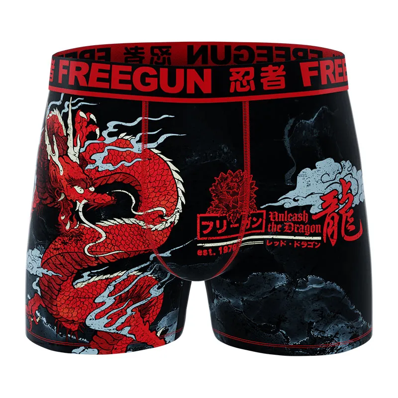 3 boxers homme Grunge - Noir/Rouge-7