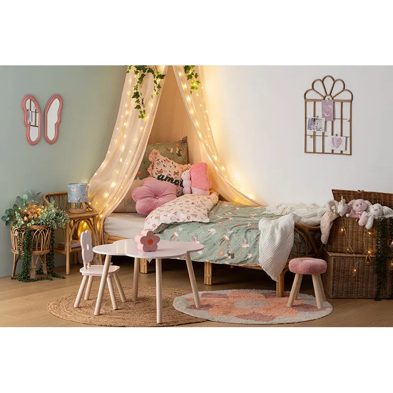 Tapis rond Fleur Coton tufté - ø100cm-3