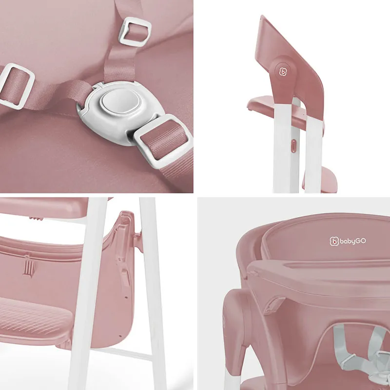 Chaise haute Levels Rose - 6m+-7