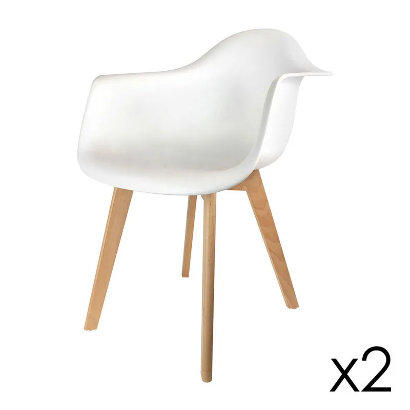 2 Fauteuils Scandi. Blanc - 62,8x85,3cm-1