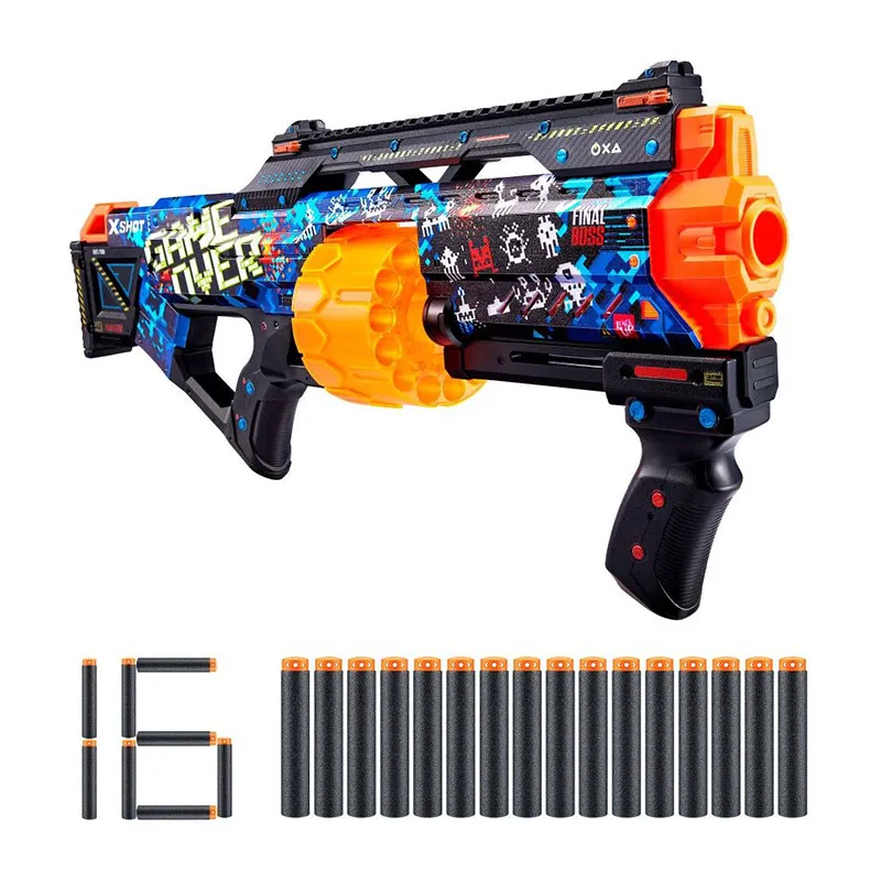 Pistolet + 16 munitions Skins X-Shot Aléatoire - 8+-0