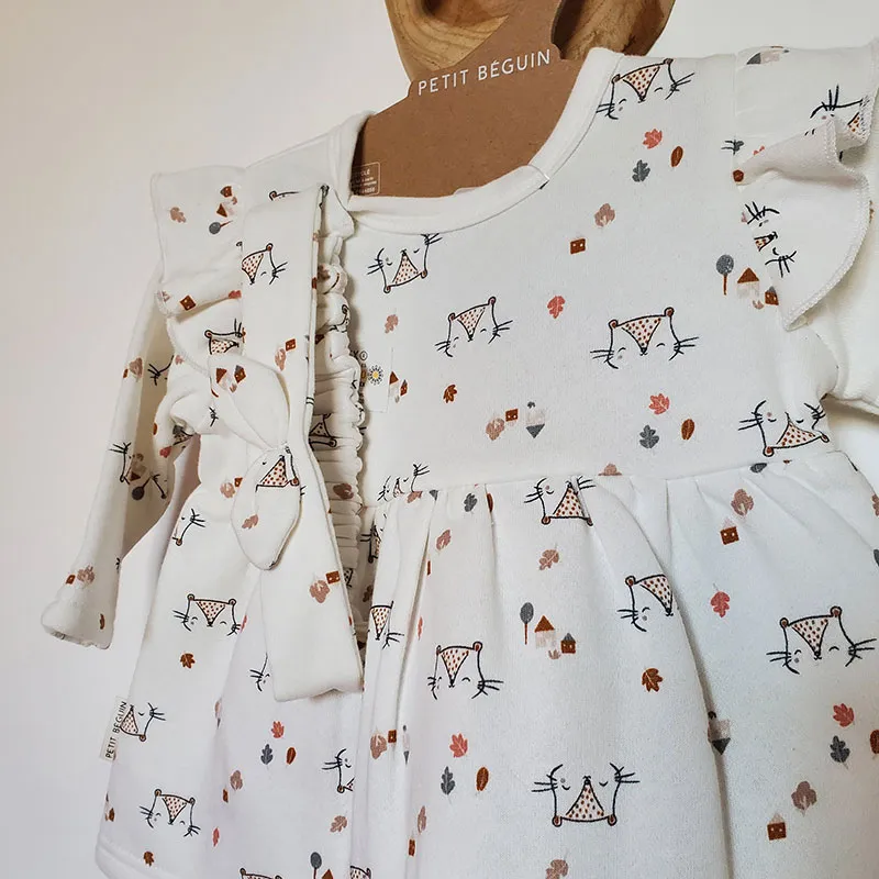 Tunique + Legging + Bandeau Noisette - Taupe/Écru-6