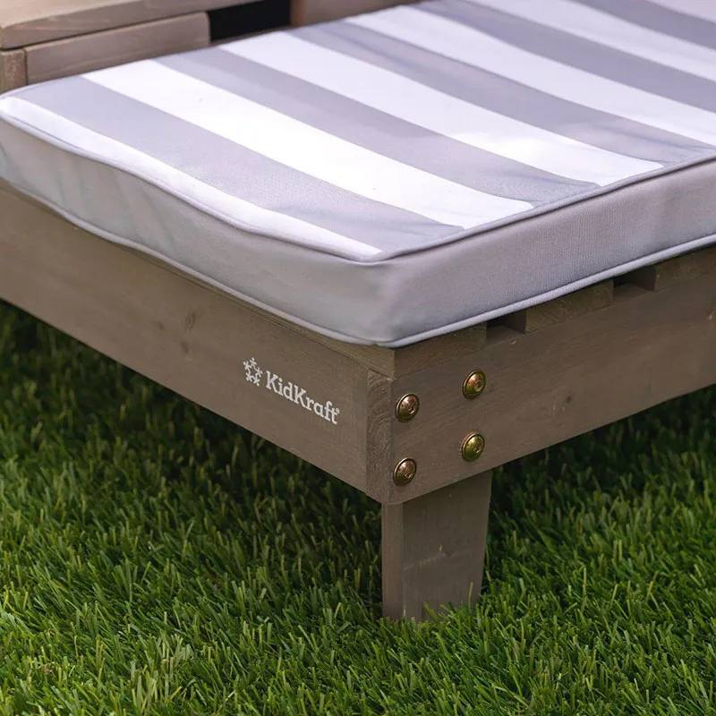 Double chaise longue avec porte-gobelets Gris - 36m+-7