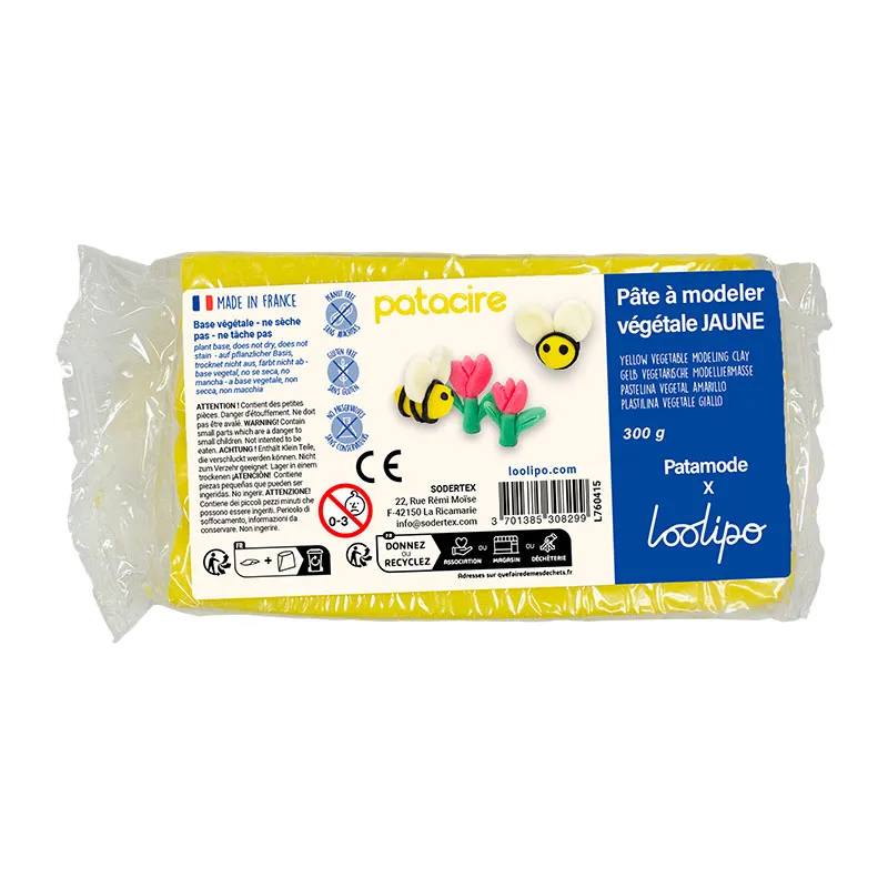 Pâte à modeler végétale non-séchante Patacire 300g - 24m+-6