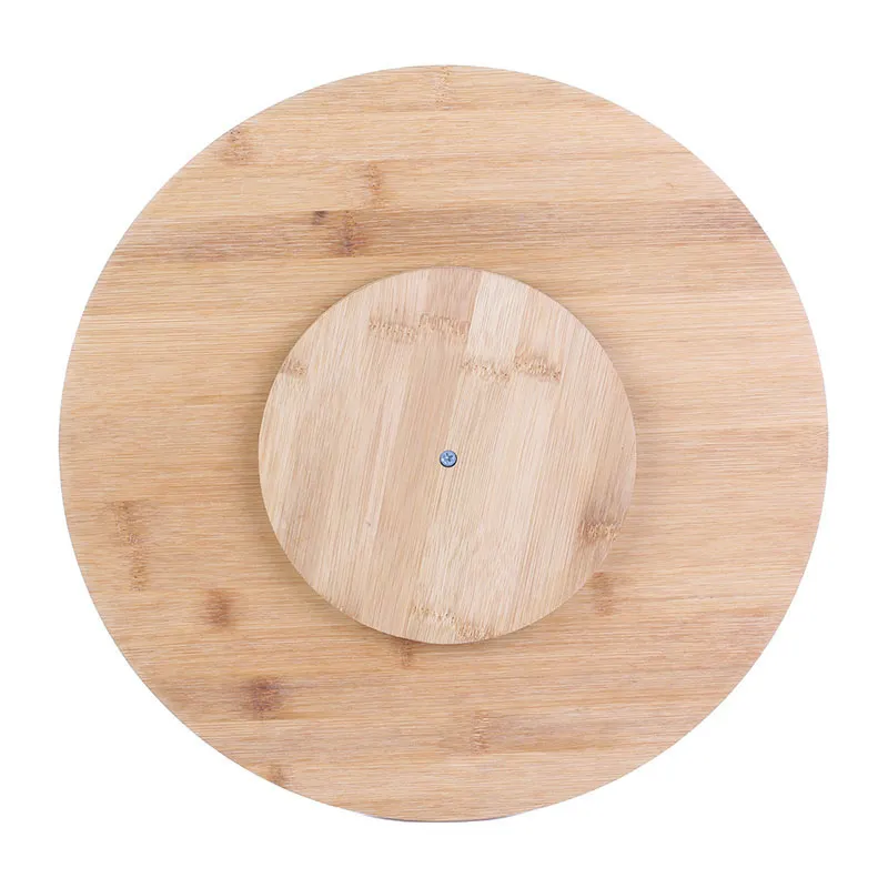 Plateau rond tournant en bambou Bois - 35x35x2,5cm-3