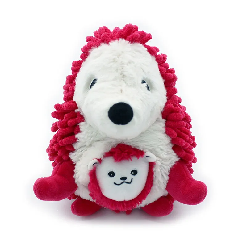 Peluche Ptipotos Hérisson & Bébé Betterave - 16x21cm-0