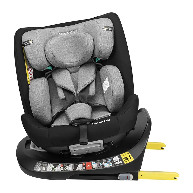 Siège-auto I-SIZE/ISOFIX Hero 360° 40-150cm - Gris/Noir -4