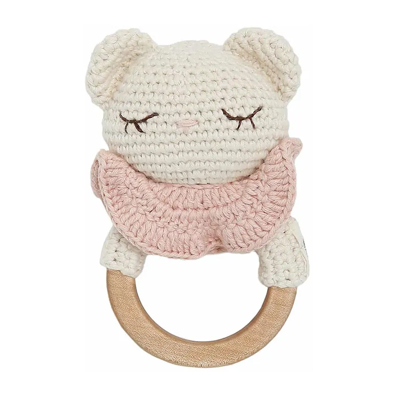Anneau de dentition Crochet/Bois Tiffani l'Ourson - 0m+-0