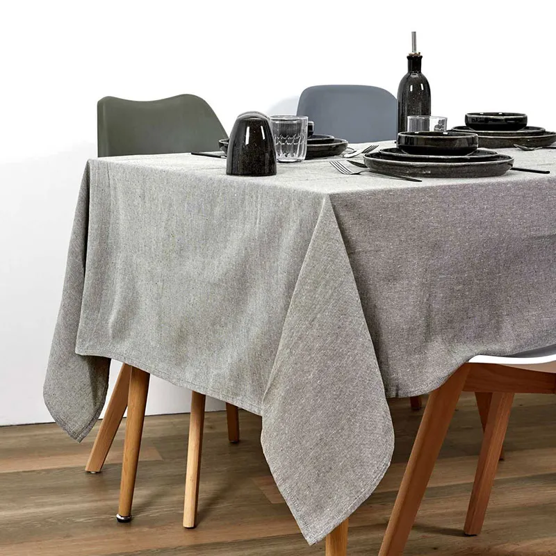 Nappe Coton Vert olive - 140x250cm-1