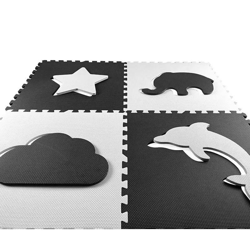 Tapis puzzle mousse Jolly 24pcs Animaux Gris - 10m+-3