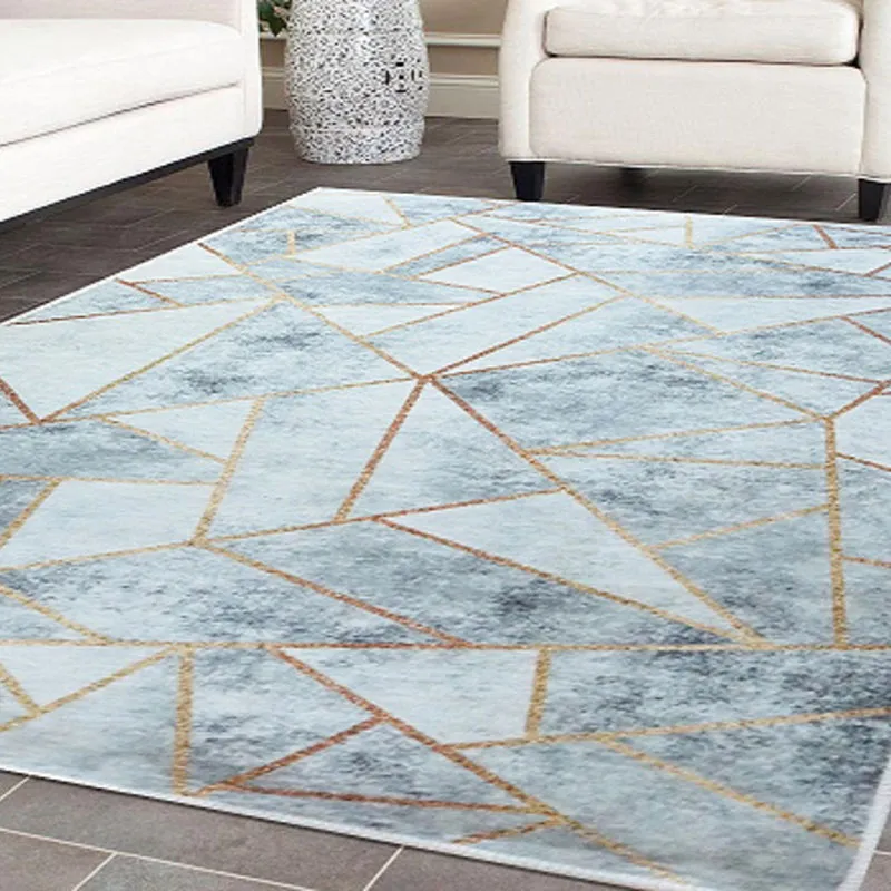Tapis Grafic Gris/Doré-0