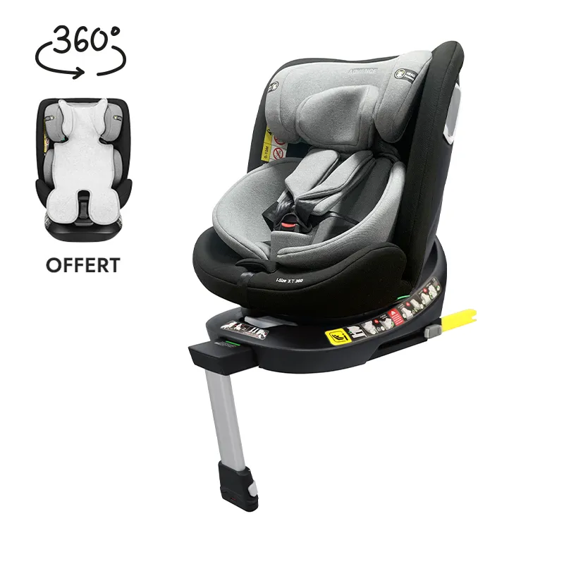 Siège-auto I-SIZE/ISOFIX XT 360° 40 à 150cm + Sur-housse OFFERTE - Noir/Gris-0